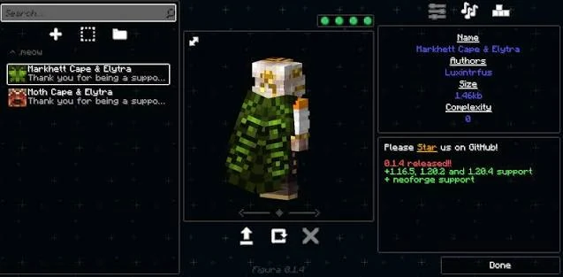 Figura Mod custom Minecraft player avatar shown in the avatar interface